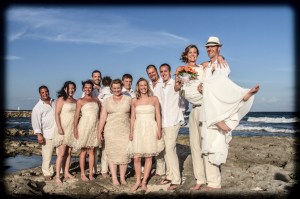 having some fun after the ceremony