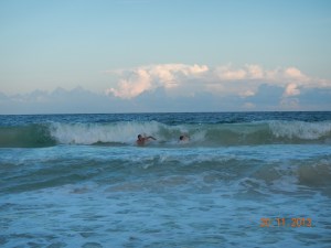 Body surfing at Boca Pila in the Sian Ka'an 