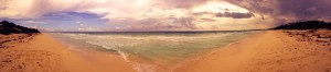 A neat effect from a panoramic shot of the beach past Boca Pila 